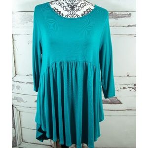 Bellamie TEAL BLOUSE No Size Large? Empire Waist